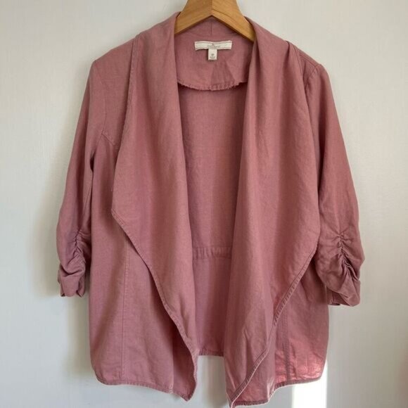 Vintage Jules & Leopold Casual Women’s Small Linen Pink Cardigan Sweater Jacket - Picture 6 of 12